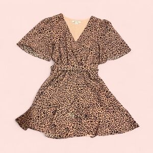 Leopard Print Wrap Dress